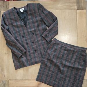 Natasha Vintage Plaid Skirt Suit Set – Size 10 – Made in Russia